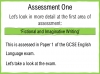 A Guide to the Edexcel GCSE English Language Qualification Teaching Resources (slide 6/17)